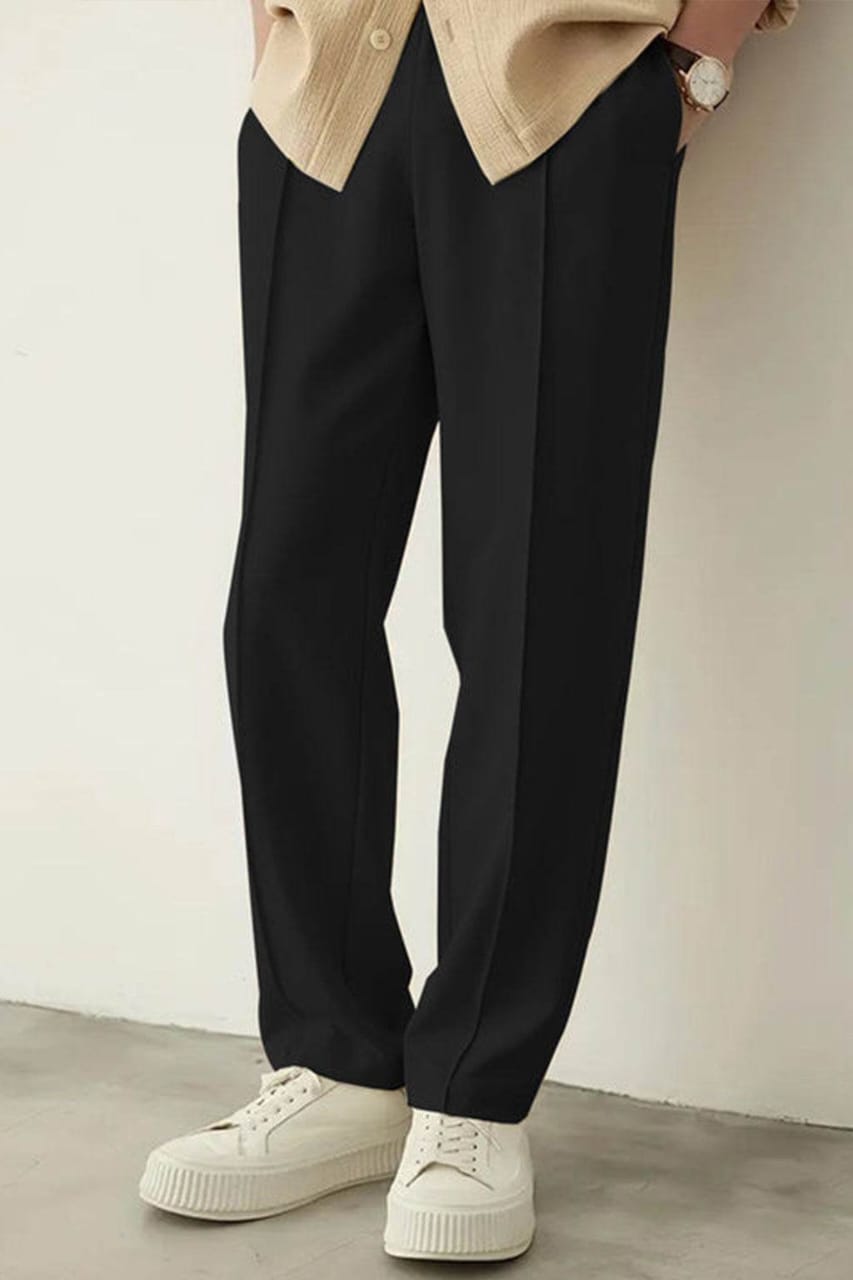 NEW SYLYE Relaxed-Fit Trousers-Plain Stripe-Line Jogger