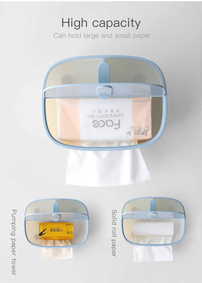 Tissue Box Holder, Desktop Tissue Box With Hidden Mobile Phone Holder, Remote Holder