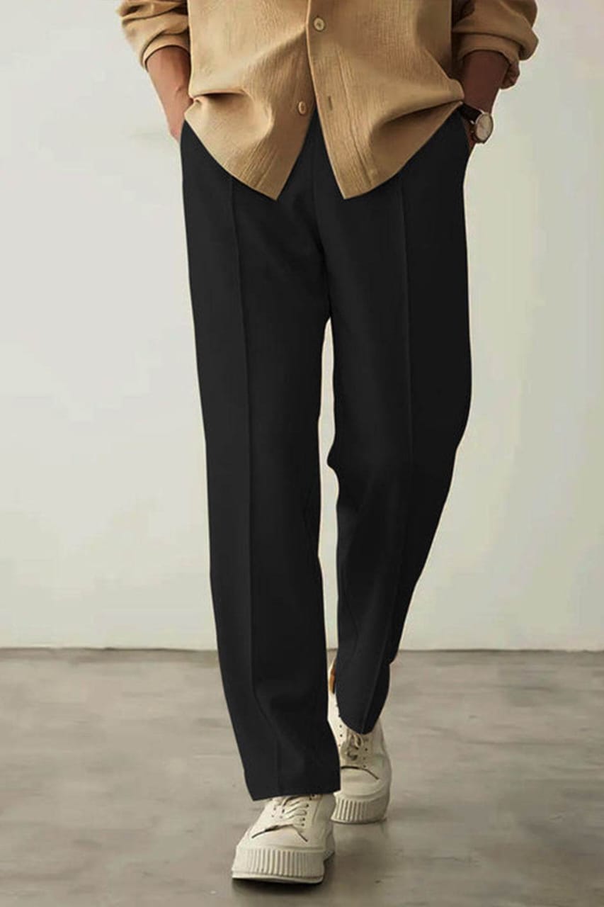 NEW SYLYE Relaxed-Fit Trousers-Plain Stripe-Line Jogger