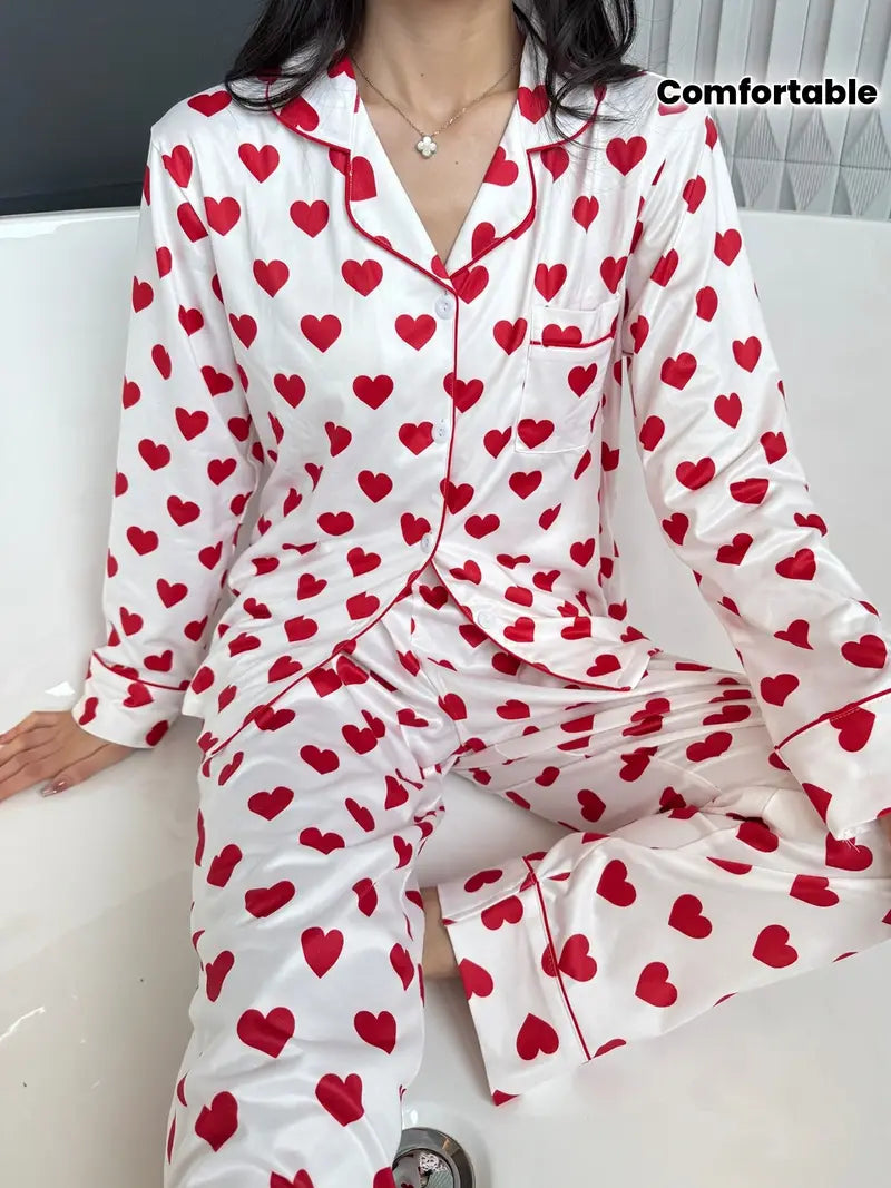 Women's Pajama Set with Long Sleeve Top and Pants,