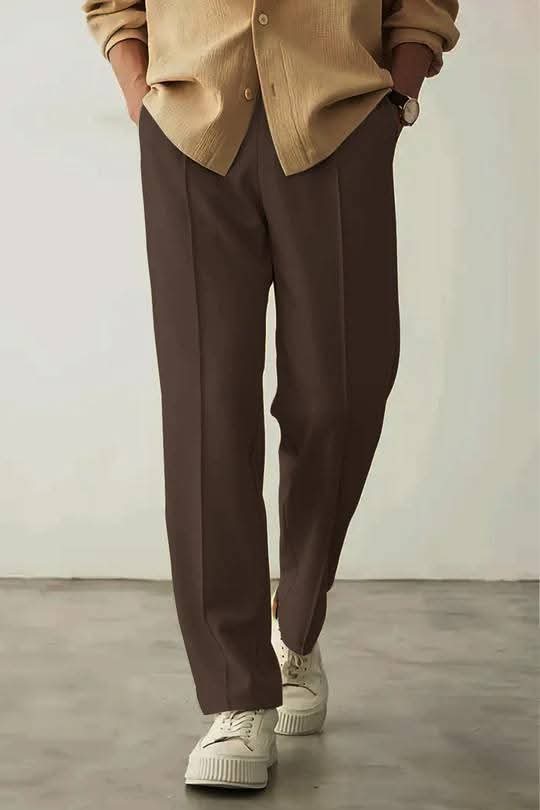 NEW SYLYE Relaxed-Fit Trousers-Plain Stripe-Line Jogger