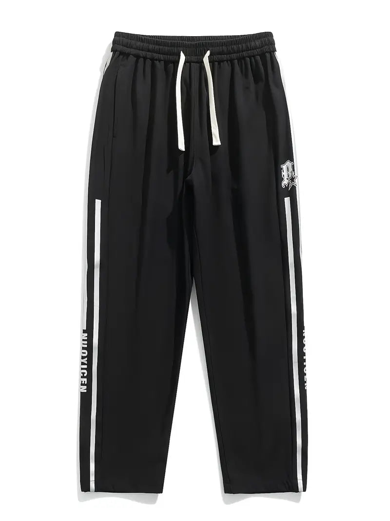 2025 Trending Men's Loose Striped Barrel  Casual Drawstring Trousers For Outdoor Activities Gift