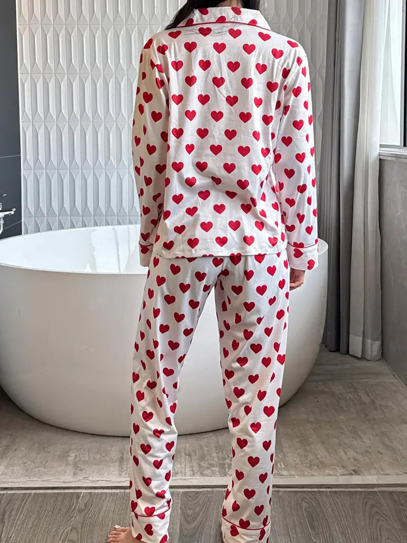 Women's Pajama Set with Long Sleeve Top and Pants,