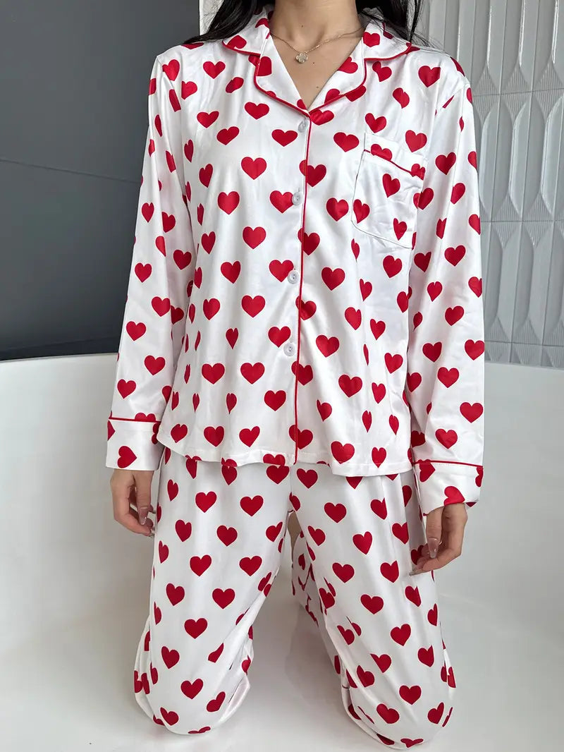 Women's Pajama Set with Long Sleeve Top and Pants,