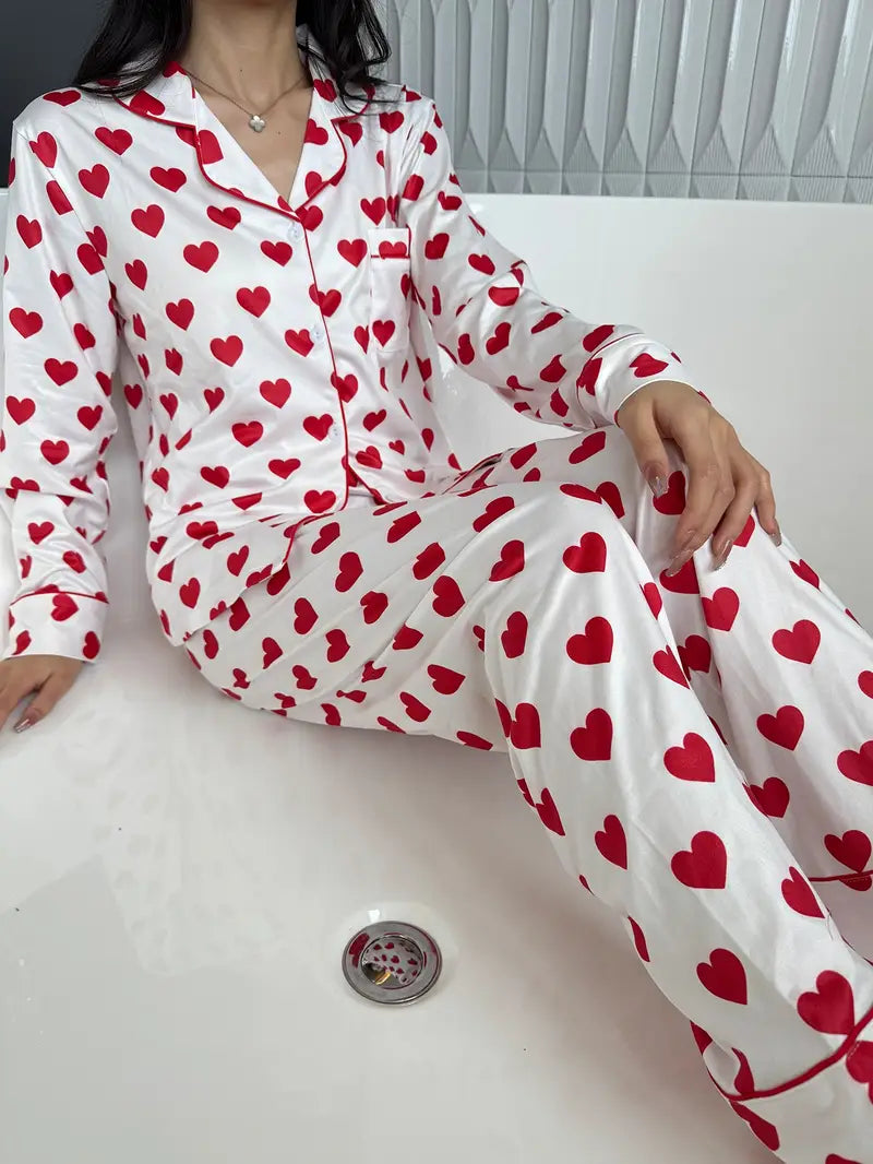 Women's Pajama Set with Long Sleeve Top and Pants,