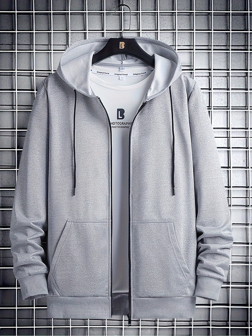 Winter Men's Zipper Hooded Jacket And Trouser Two Piece Sets Fashion Sportswear Tracksuits